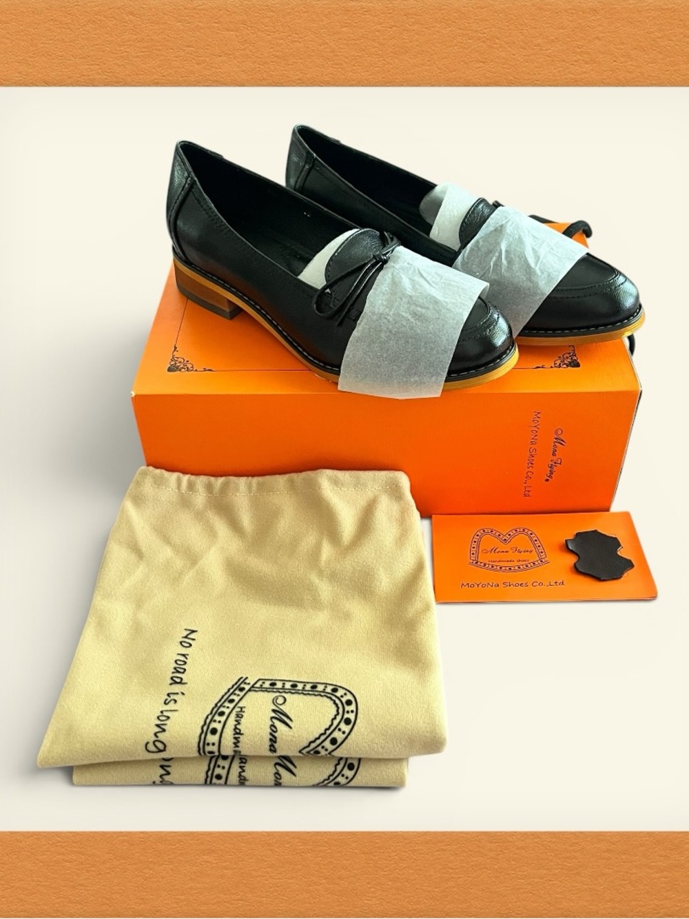 Mona Flying Black Leather Loafers Womens Shoe Style FLX18-17 7009 Size 7.5 BNIB